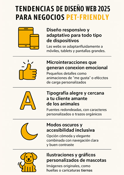 Tendencias diseño web 2025 pet-friendly